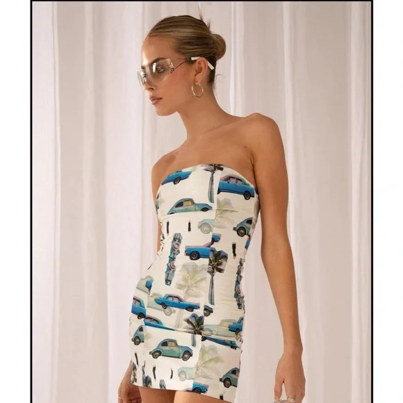 skyscrapers linen mini dress - paved paradise - Picture 2 of 3